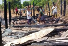 आगीत घर जळून खाक, लक्ष्मीपूरच्या दुर्गम परिवाराला तलाठ्याकडून मदत