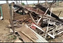 अबनपल्लीत मान्सूनपूर्व पावसासह वादळाचे थैमान, अनेक घरांना फटका