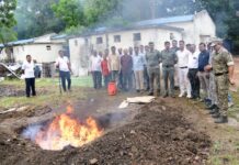 अन् काही क्षणात धगधगत नष्ट झाला लाखो रुपयांचा गांजा