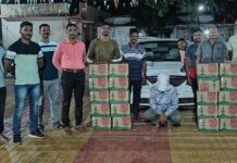 आष्टी पोलिसांनी पकडली कारमधून सुरू असलेली दारू वाहतूक