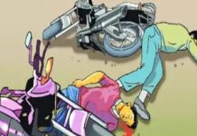 दोन दुचाकींच्या धडकेत खाली पडून दुचाकीस्वार आला ट्रकच्या चाकात