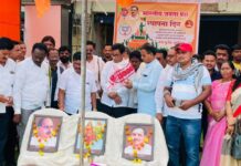 देसाईगंज येथे भाजपच्या स्थापना दिनी महायुतीच्या प्रचार कार्यालयाचे उद्घाटन