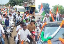 देशभक्तीच्या वातावरणात निघाली महायुतीची भव्य तिरंगा बाईक रॅली
