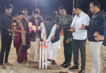 घोट येथे रात्रकालीन क्रिकेट स्पर्धा, अशोक नेते यांच्या हस्ते उद्घाटन