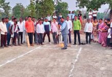 हळदवाहीत टेनिस बॉल क्रिकेट स्पर्धेचे मा.खा.डॉ.नेते यांच्या हस्ते उद्घाटन