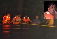 पुरात अडकलेल्या ग्रामसेवकाला बचाव पथकाने काढले बाहेर