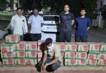 सेमाना मंदिराजवळ पकडली दारूच्या पेट्या भरलेली कार