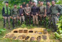 घातपातासाठी पेरून ठेवलेली स्फोटके पोलिसांनी केली जप्त