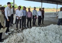 जिल्हाधिकाऱ्यांनी केली चामोर्शी बाजार समितीसह केंद्रांची पाहणी