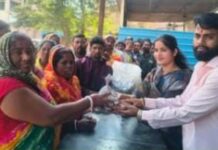 ‘माणुसकीचा घास’ उपक्रम, नगराध्यक्ष निंबोरकर यांची भेट