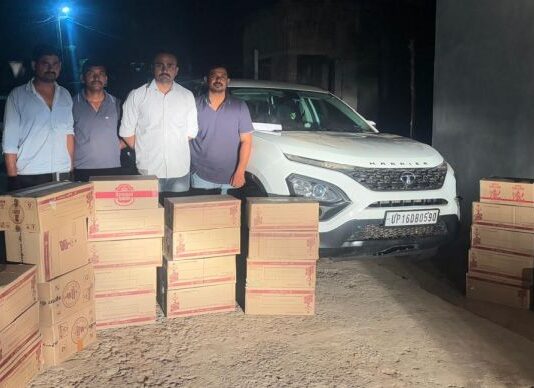 दारूची खेप पोहोचवण्यासाठी आलेली कार एलसीबीच्या जाळ्यात