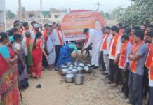 अमिर्झातील नागरिकांना टँकरद्वारे मोफत पिण्याच्या पाण्याचा पुरवठा