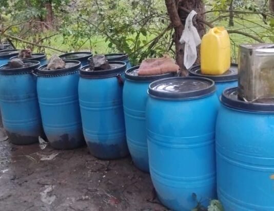 वानरचुवाच्या जंगलातील दोन हातभट्ट्यांवर पोलिसांची कारवाई