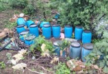 शेतात लावलेल्या हातभट्ट्यांवर धाडी, सडव्यासह 5.40 लाखांचा माल नष्ट