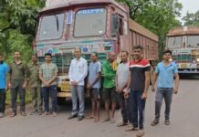 दोन मोठ्या ट्रकमधून सुरू होती 88 गोवंशीय जनावरांची तस्करी