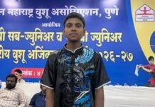 राज्यस्तरीय ज्युनियर वुशू स्पर्धेत वांगेपल्लीच्या मोहनला कांस्यपदक