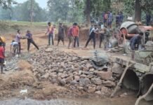 अतिदुर्गम नेलगुंडाच्या नागरिकांसाठी श्रमदानातून उभारला नाल्यावर पूल